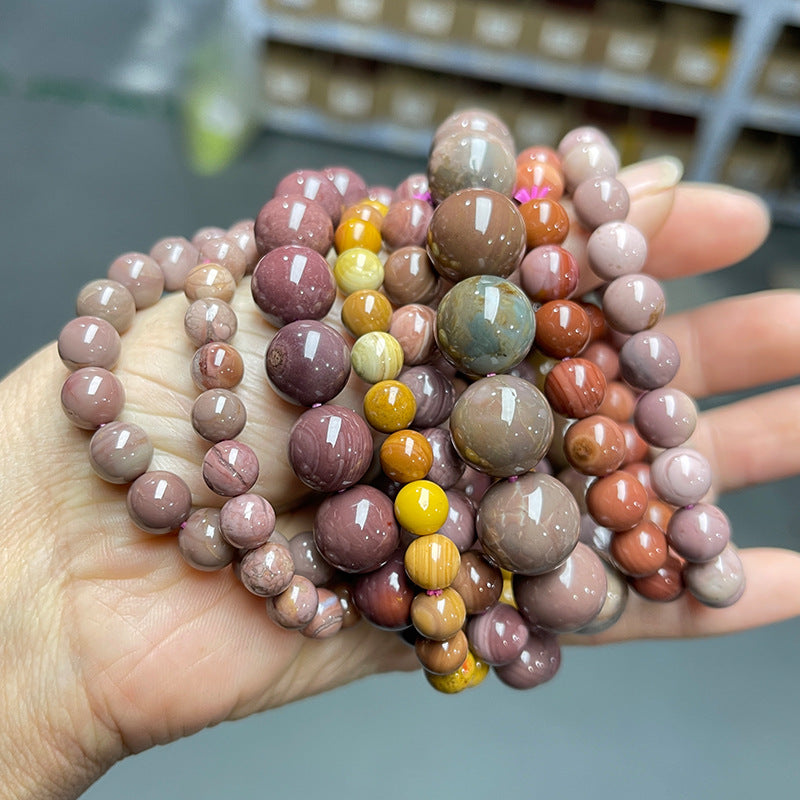 Wholesale Natural Oil Painting Alashan Stone Bracelet